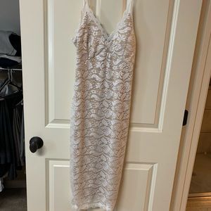 Fashion Nova White Lace Midi Dress M Bridal NWOT